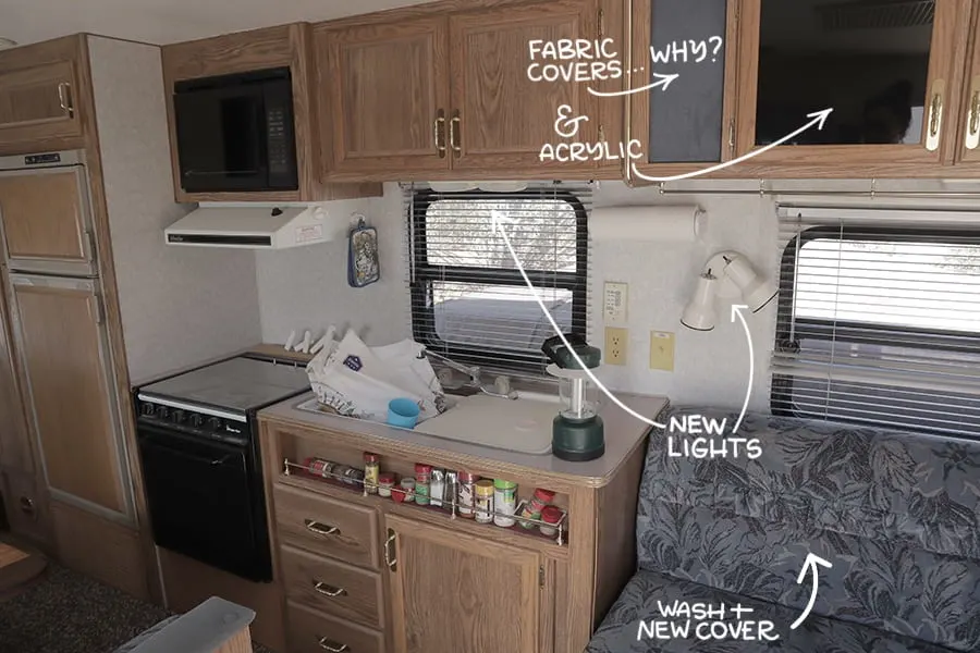 Check out the before pictures of this beautiful modern farmhouse inspired RV remodel
