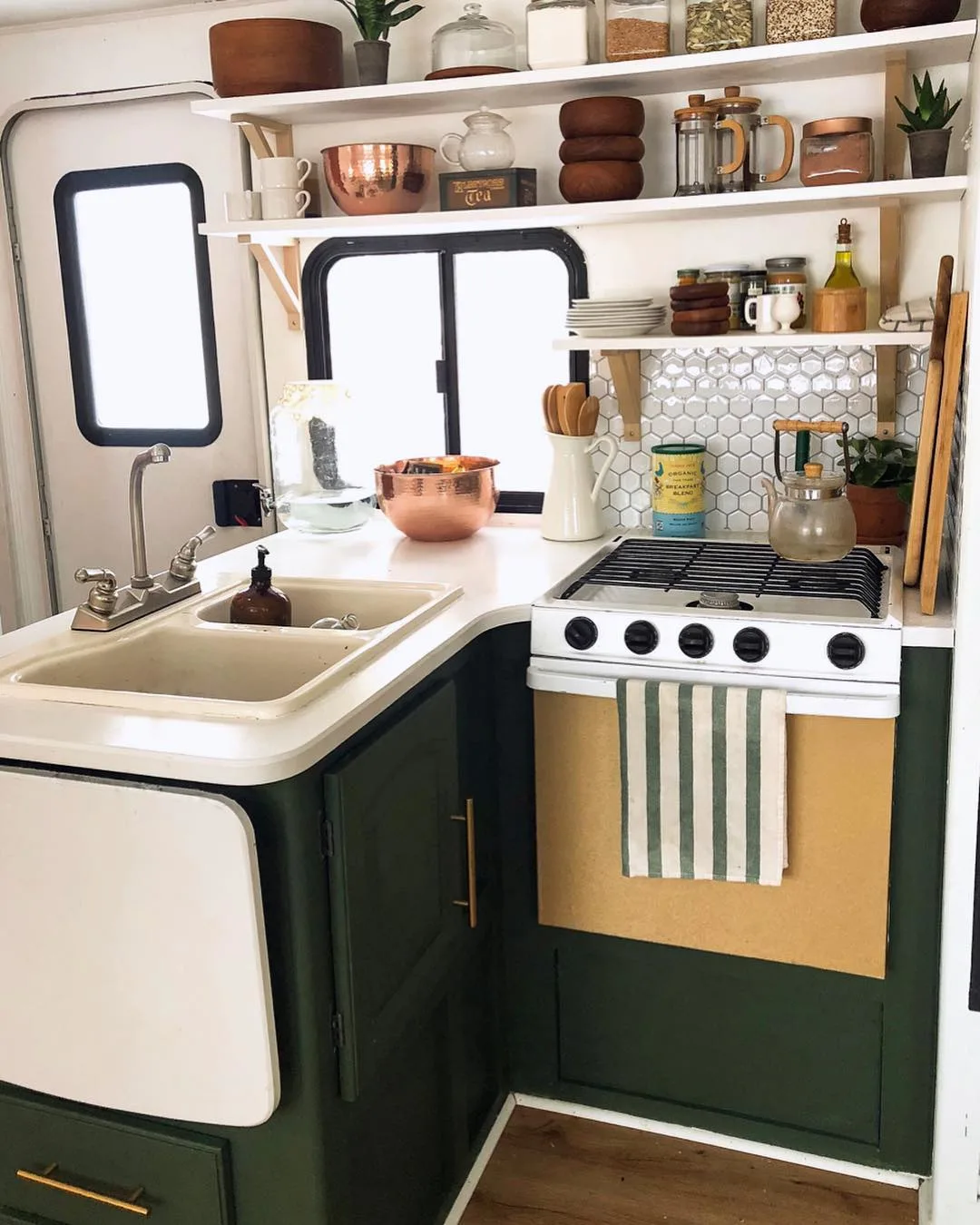 Check out this beautiful RV kitchen transformation! 