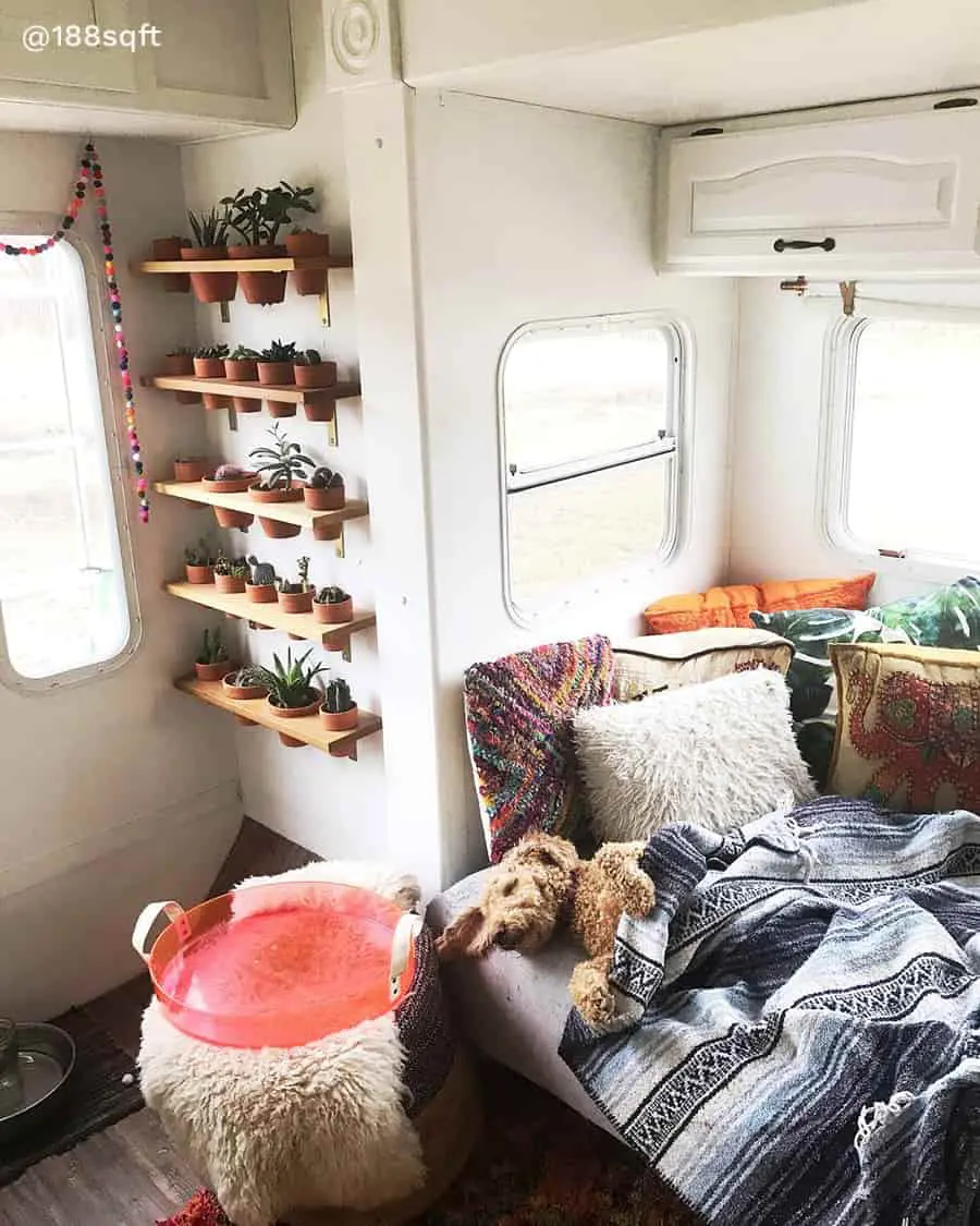 rv boho remodel couch